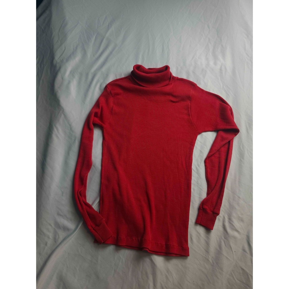 Vintage Donmoor Sweater Kids 20 Red Rib Knit Turtleneck Pullover Long Sleeve